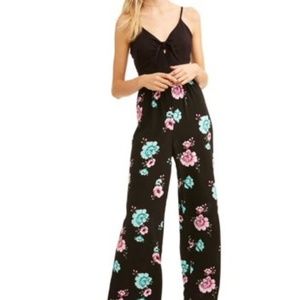 Black and Floral Jumpsuit